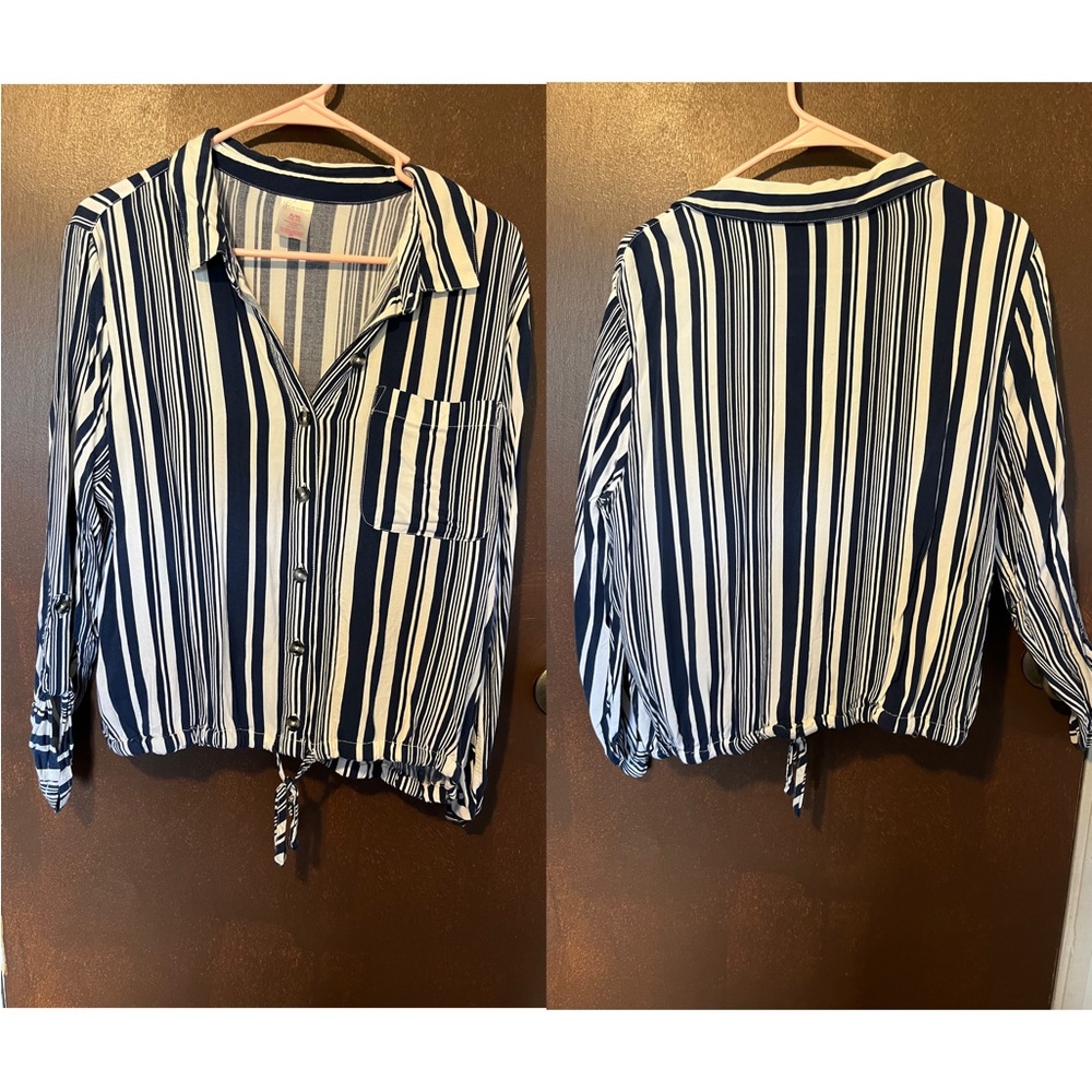 Navy and White Dress Shirt